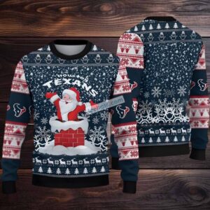 Houston Texans Santa Claus Ugly Christmas Sweater Vacation Edition