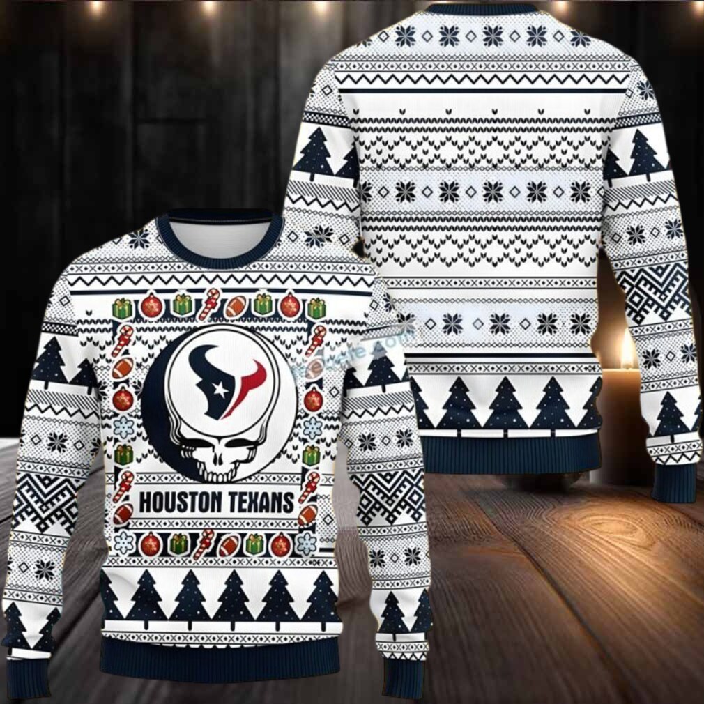 Houston Texans Skull Ugly Christmas Sweater Naughty White Houston Texans Skull Ugly Christmas Sweater Naughty White