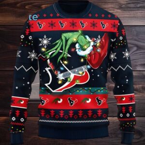 Houston Texans The Hand Ugly Christmas Sweater Couples Black Red
