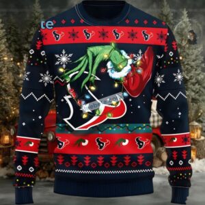 Houston Texans The Hand Ugly Christmas Sweater Couples Black Red