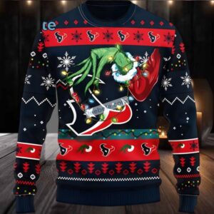 Houston Texans The Hand Ugly Christmas Sweater Couples Black Red