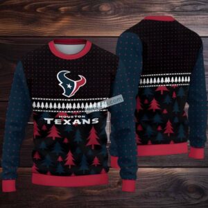 Houston Texans Ugly Christmas Sweater Family Blue Red