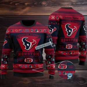 Houston Texans Ugly Christmas Sweater Mens Red