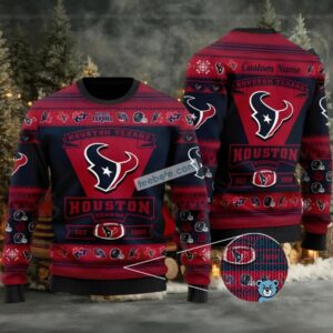 Houston Texans Ugly Christmas Sweater Mens Red