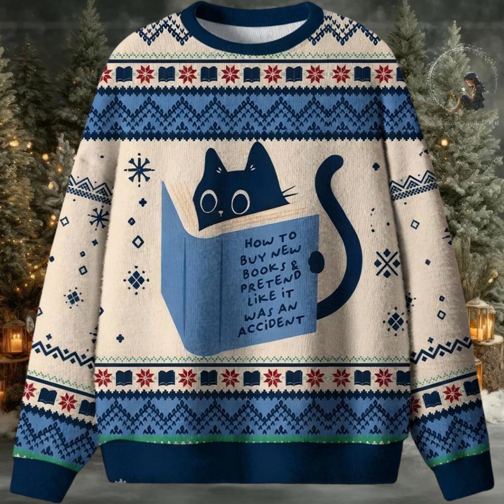 How to Buy New Books Funny Black Cat Ugly Christmas Sweater How to Buy New Books Funny Black Cat Ugly Christmas Sweater
