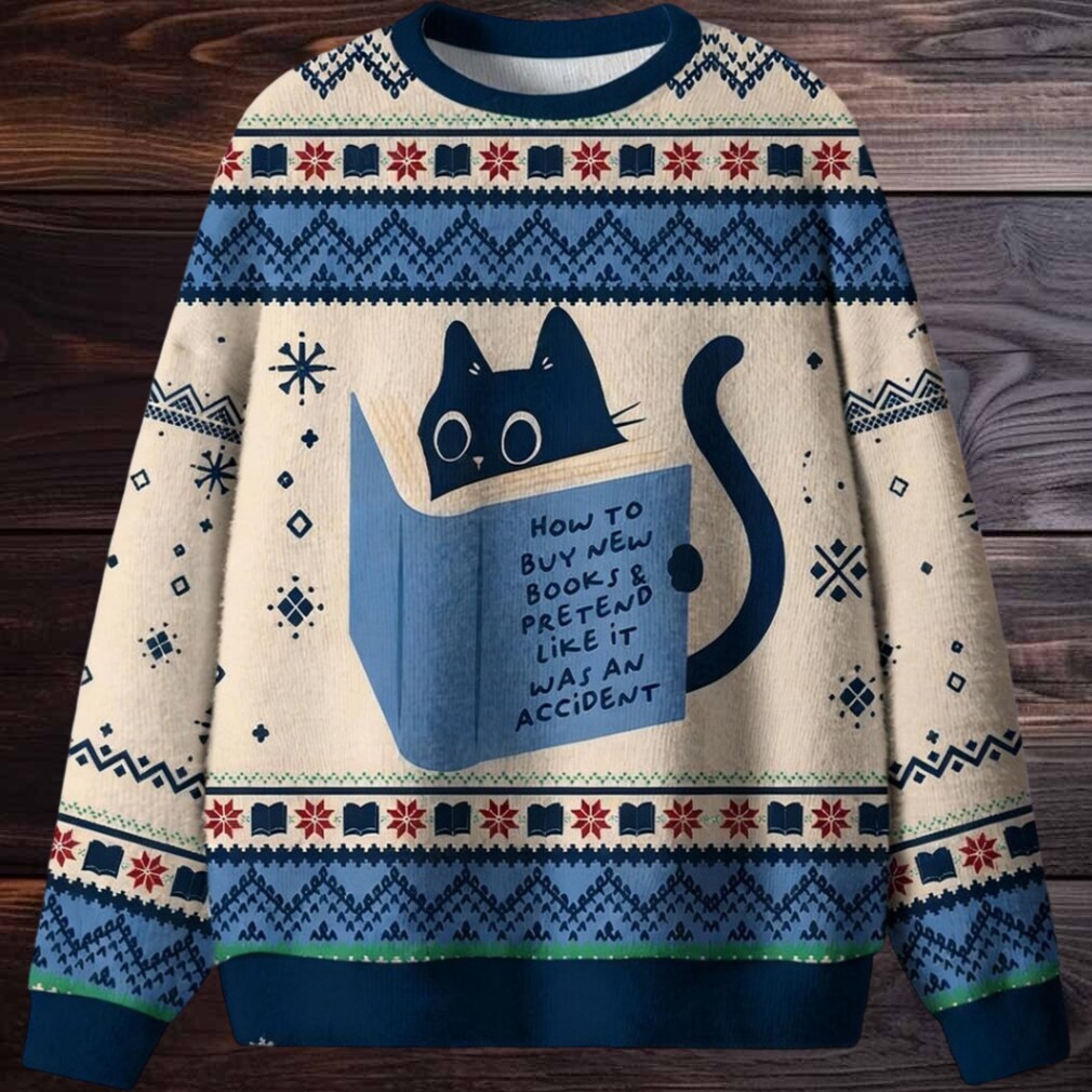 How to Buy New Books Funny Black Cat Ugly Christmas Sweater How to Buy New Books Funny Black Cat Ugly Christmas Sweater