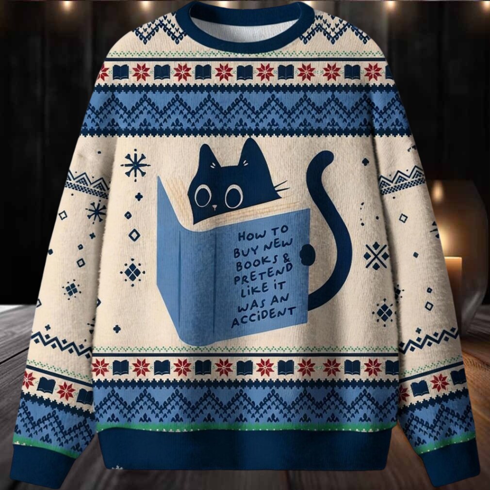 How to Buy New Books Funny Black Cat Ugly Christmas Sweater How to Buy New Books Funny Black Cat Ugly Christmas Sweater