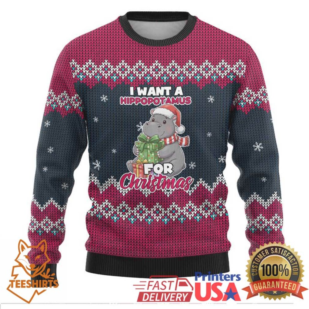 I Want A Hippopotamus Christmas Design Ugly Christmas Sweater Xmas Holiday Patterns I Want A Hippopotamus Christmas Design Ugly Christmas Sweater Xmas Holiday Patterns