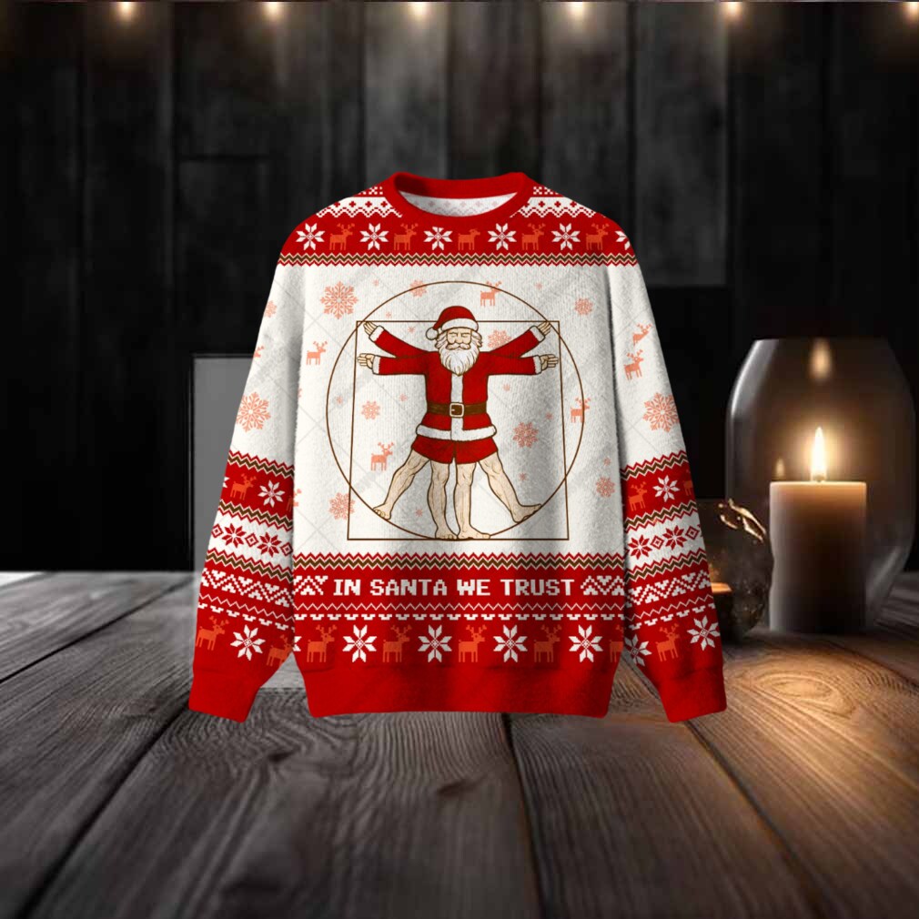 In Santa We Trust Ugly Christmas Sweatshirt In Santa We Trust Ugly Christmas Sweatshirt