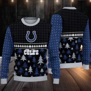 Indianapolis Colts Blue Winter Festive Ugly Christmas Sweater Mens Womens For Sale
