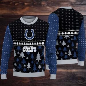 Indianapolis Colts Blue Winter Festive Ugly Christmas Sweater Mens Womens For Sale