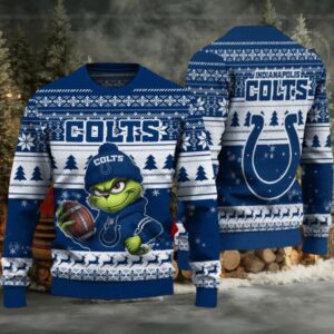 Indianapolis Colts Grinch With Ball Ugly Christmas Sweaters