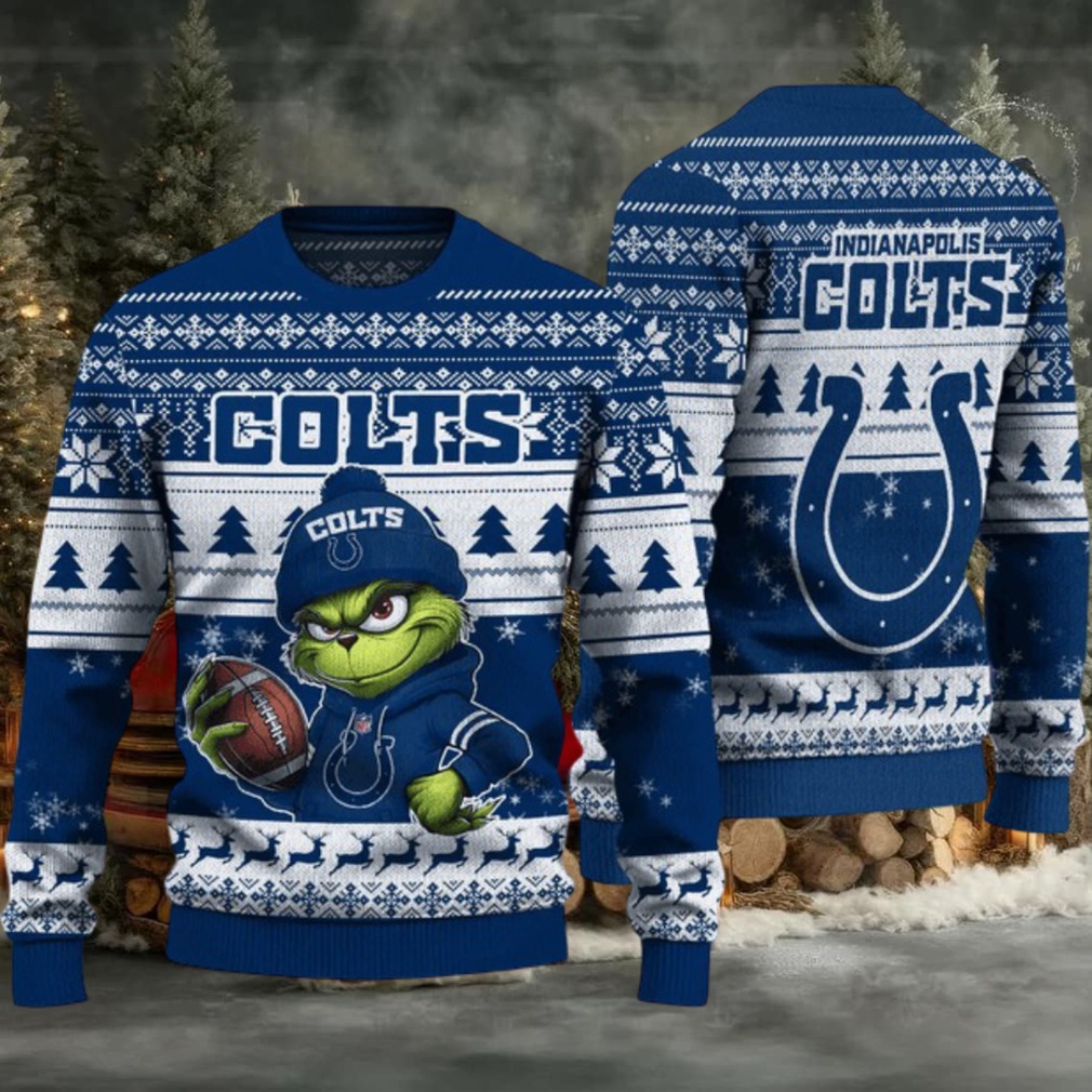 Indianapolis Colts Grinch With Ball Ugly Christmas Sweaters Indianapolis Colts Grinch With Ball Ugly Christmas Sweaters