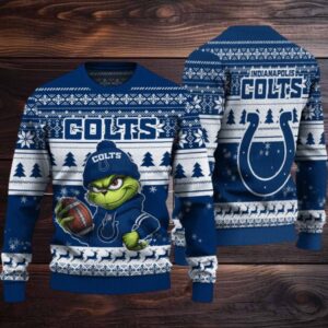 Indianapolis Colts Grinch With Ball Ugly Christmas Sweaters