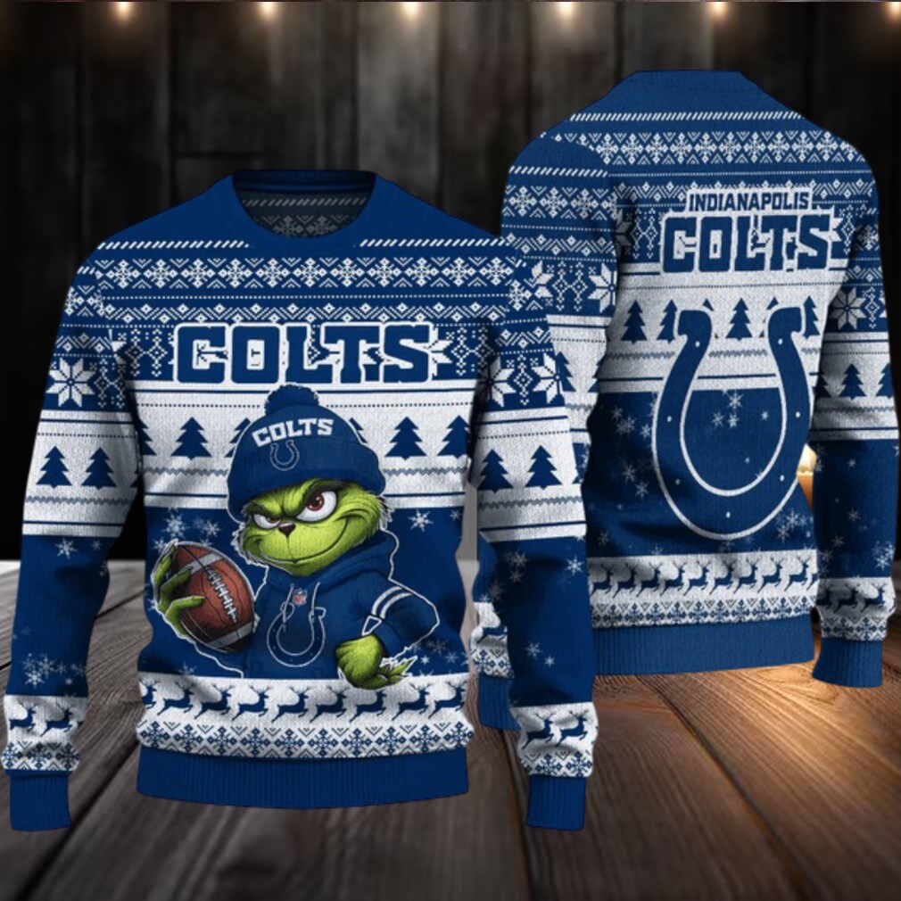 Indianapolis Colts Grinch With Ball Ugly Christmas Sweaters Indianapolis Colts Grinch With Ball Ugly Christmas Sweaters