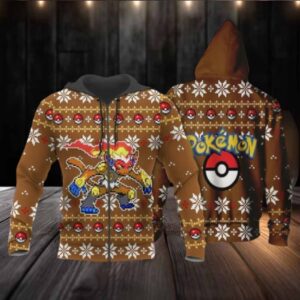 Infernape Anime Pokemon Manga Ugly Christmas Sweater 1k837 Stylist Unisex Graphic Outfits Aop 3d Hoodi