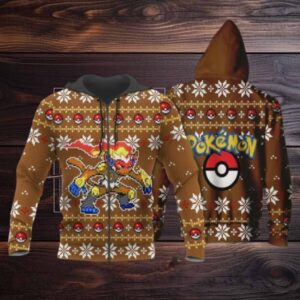 Infernape Anime Pokemon Manga Ugly Christmas Sweater 1k837 Stylist Unisex Graphic Outfits Aop 3d Hoodi