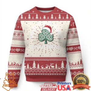 Irish Xmas Ugly Christmas Sweater Irish You A Merry Christmas Celtic Shamrock
