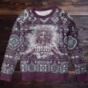 Iron Maiden Powerslave Album Cover Pixel Style With Egypt Symbols Pattern Pharaoh Eddie Knitted Ugly Christmas Sweater