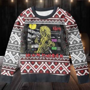 Iron Maiden Killers Album Cover Signature Eddie Holiday 2025 Ugly Christmas Sweater