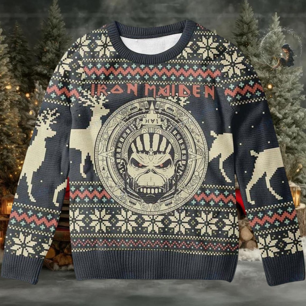 Iron Maiden Mayan Eddie Reindeer Pattern Xmas Gift Holiday 2025 Ugly Christmas Sweater Iron Maiden Mayan Eddie Reindeer Pattern Xmas Gift Holiday 2025 Ugly Christmas Sweater