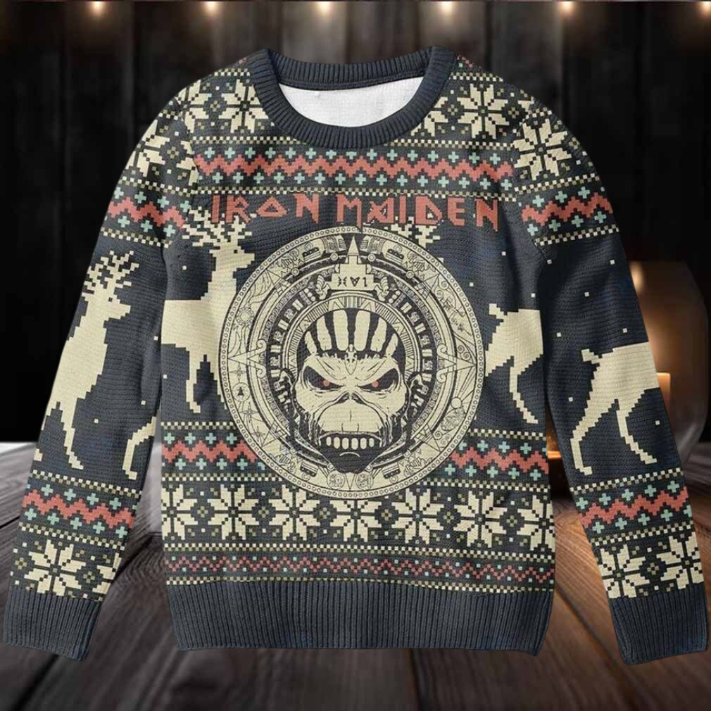 Iron Maiden Mayan Eddie Reindeer Pattern Xmas Gift Holiday 2025 Ugly Christmas Sweater Iron Maiden Mayan Eddie Reindeer Pattern Xmas Gift Holiday 2025 Ugly Christmas Sweater