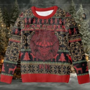 Iron Maiden Senjutsu Samurai Eddie Holiday Gift For Fans 2025 Ugly Christmas Sweater
