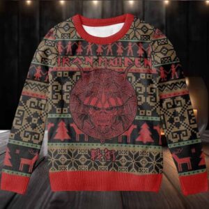 Iron Maiden Senjutsu Samurai Eddie Holiday Gift For Fans 2025 Ugly Christmas Sweater