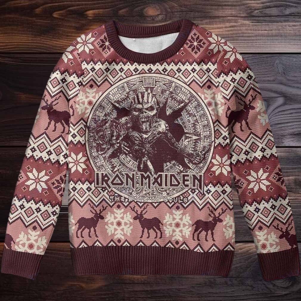 Iron Maiden The Book Of Souls Mayan Eddie Reindeer Snowflakes Pattern Xmas Gift For Fans Ugly Christmas Sweater Iron Maiden The Book Of Souls Mayan Eddie Reindeer Snowflakes Pattern Xmas Gift For Fans Ugly Christmas Sweater