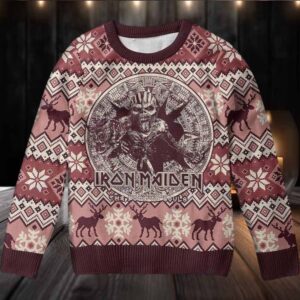 Iron Maiden The Book Of Souls Mayan Eddie Reindeer Snowflakes Pattern Xmas Gift For Fans Ugly Christmas Sweater