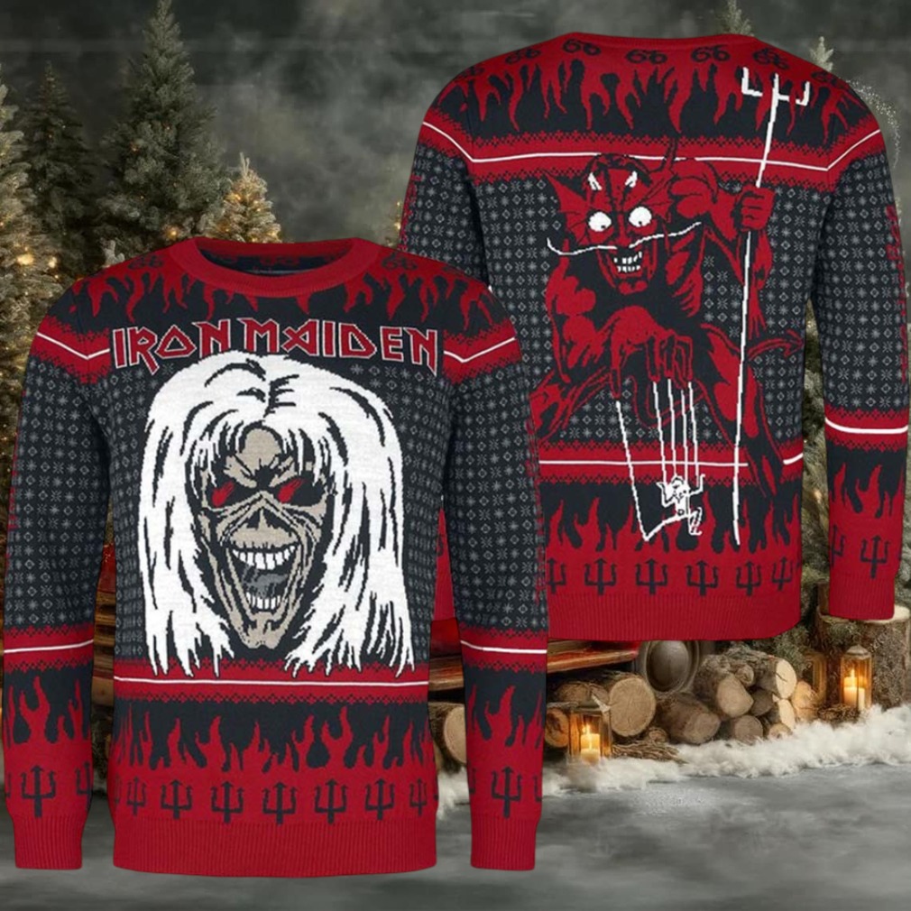 Iron Maiden The Number of the Beast Eddie And The Little Devil Xmas Gift 2025 Ugly Christmas Sweater Iron Maiden The Number of the Beast Eddie And The Little Devil Xmas Gift 2025 Ugly Christmas Sweater