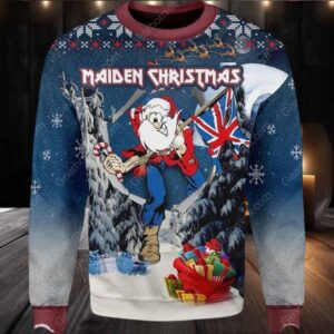 Iron Maiden Trooper Santa Eddie The Trooper Maiden Christmas Ugly Sweater