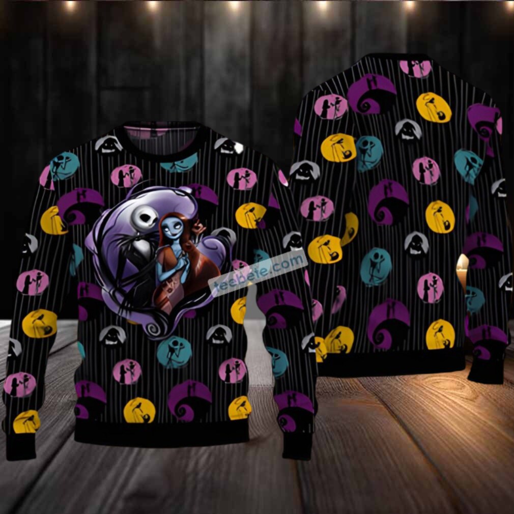 Jack Skellington Love Sally Ugly Christmas Sweater Vacation Black Jack Skellington Love Sally Ugly Christmas Sweater Vacation Black