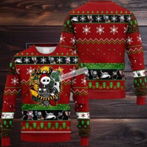 Jack Skellington Pumpkin Christmas Plan Ugly Christmas Sweater Red
