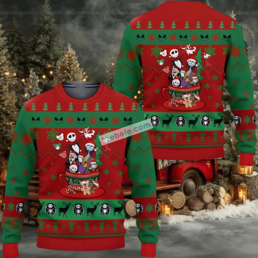 Jack Skellington Sally Clown Lock Zero Ugly Christmas Sweater Vintage Red Green Jack Skellington Sally Clown Lock Zero Ugly Christmas Sweater Vintage Red Green