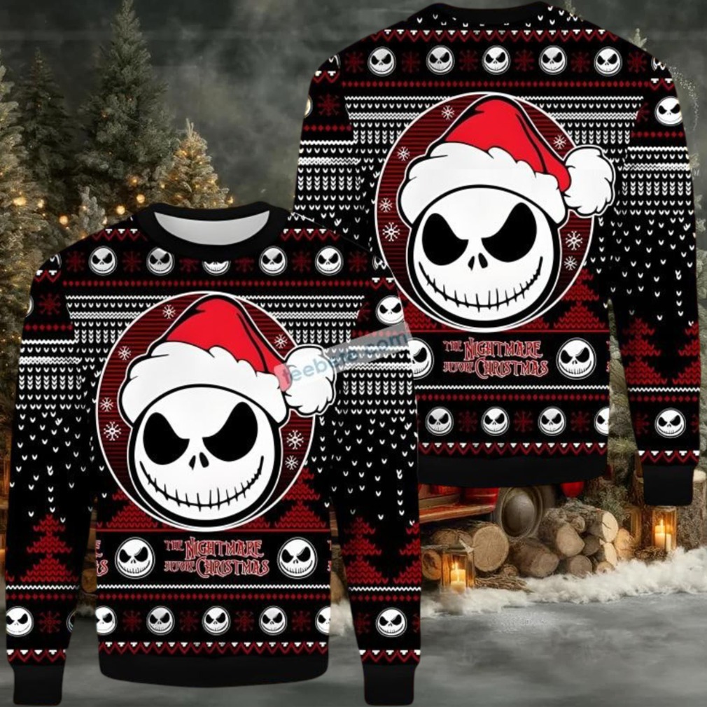 Jack Skellington Santa Nightmare Before Christmas Ugly Christmas Sweater Cute Red Jack Skellington Santa Nightmare Before Christmas Ugly Christmas Sweater Cute Red