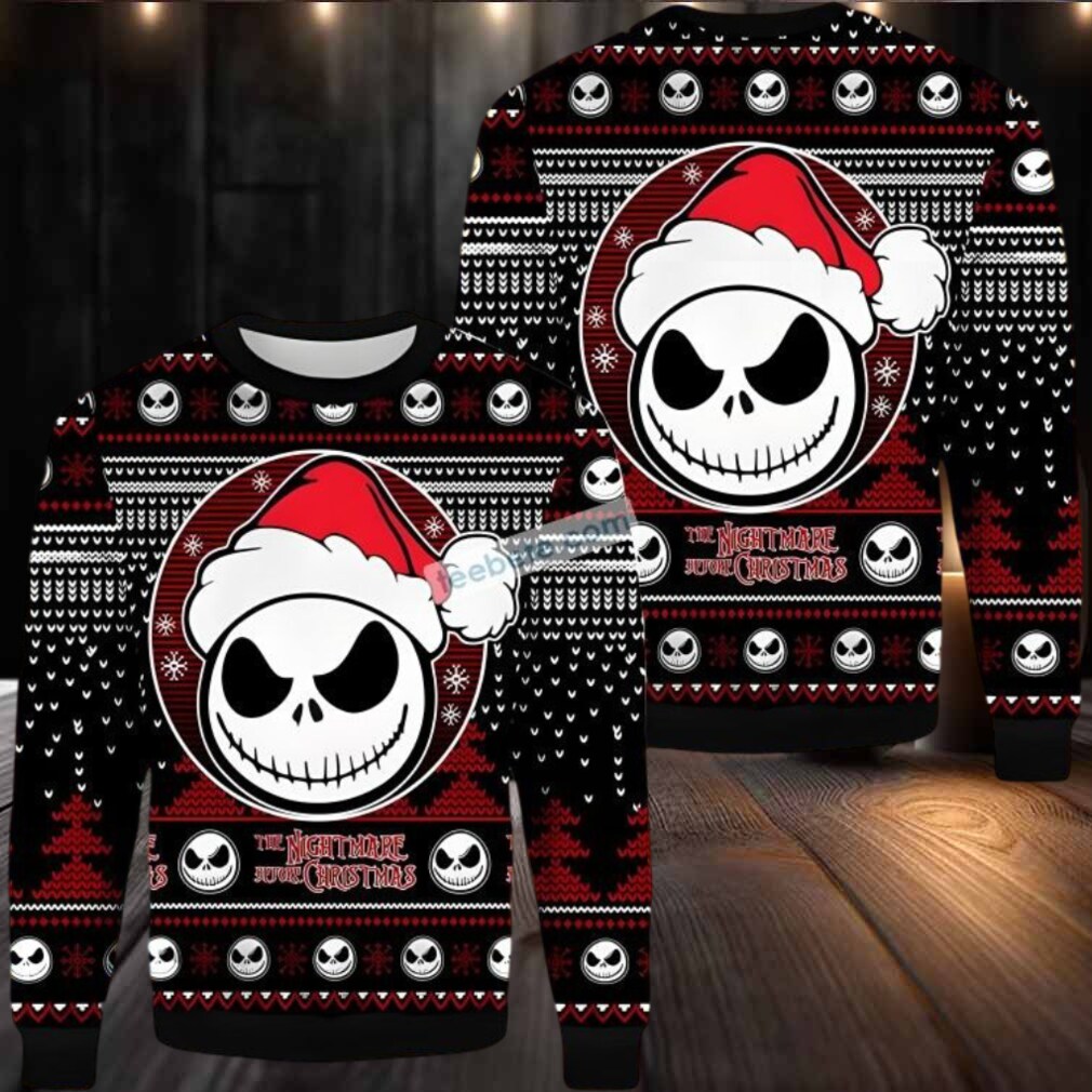 Jack Skellington Santa Nightmare Before Christmas Ugly Christmas Sweater Cute Red Jack Skellington Santa Nightmare Before Christmas Ugly Christmas Sweater Cute Red