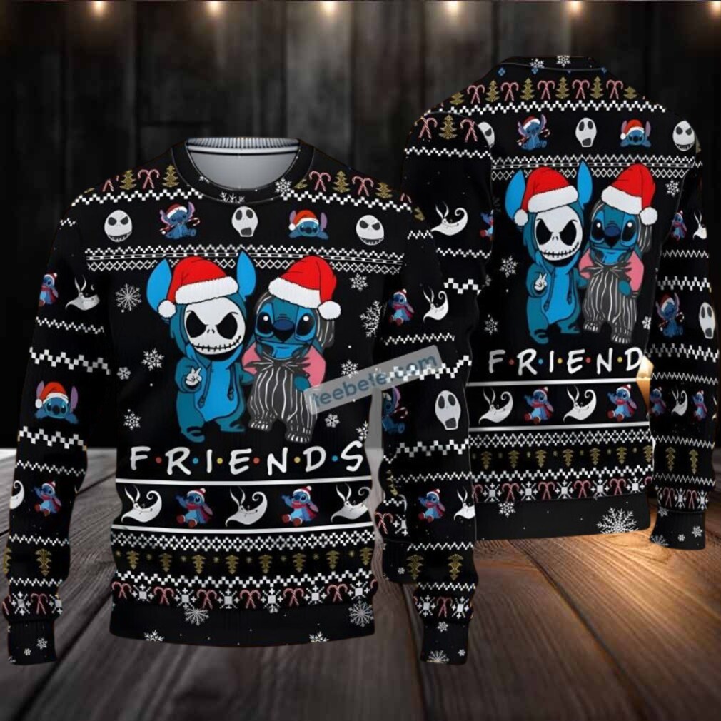 Jack Skellington Santa Stitch Ugly Sweater Party Black Jack Skellington Santa Stitch Ugly Sweater Party Black