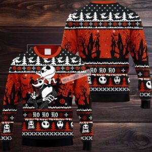 Jack Skellington Zero Nightmare Halloween Ugly Christmas Sweater Cheap Black