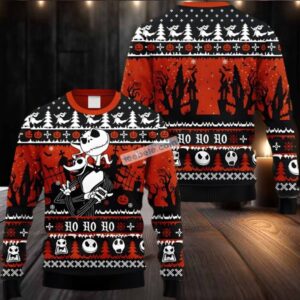 Jack Skellington Zero Nightmare Halloween Ugly Christmas Sweater Cheap Black