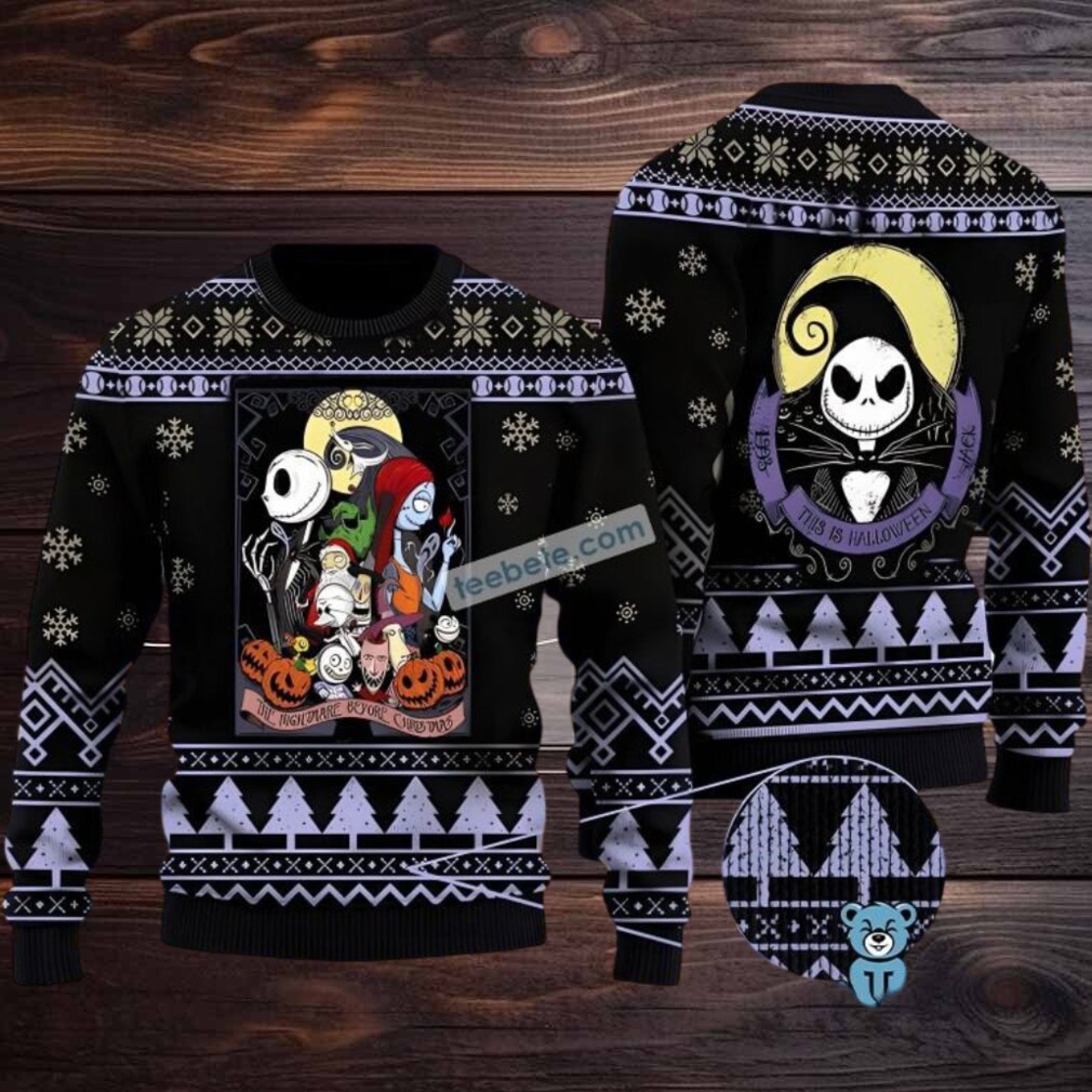 Jack Skellington Zero Sally Nightmare Before Christmas Ugly Christmas Sweater Black Jack Skellington Zero Sally Nightmare Before Christmas Ugly Christmas Sweater Black