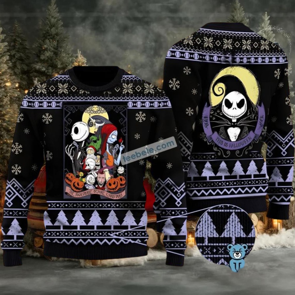 Jack Skellington Zero Sally Nightmare Before Christmas Ugly Christmas Sweater Black Jack Skellington Zero Sally Nightmare Before Christmas Ugly Christmas Sweater Black