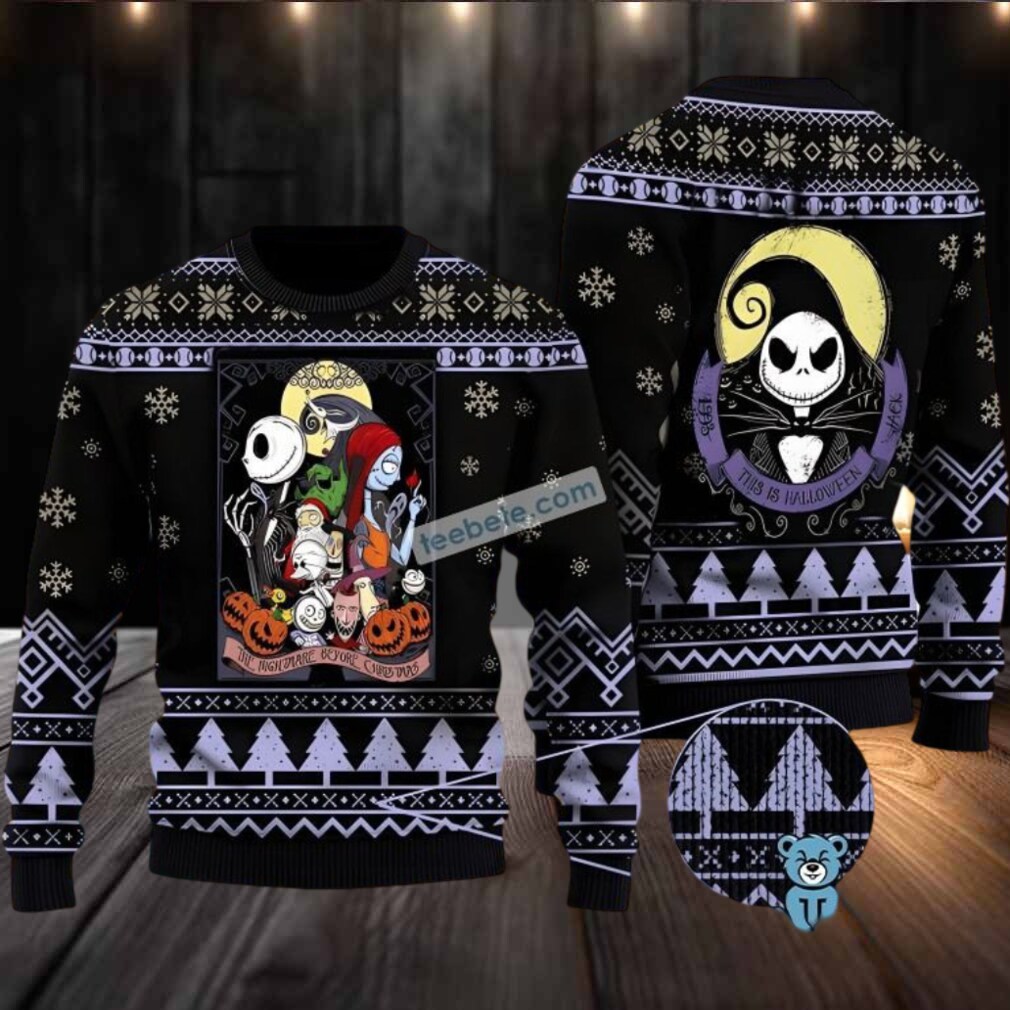 Jack Skellington Zero Sally Nightmare Before Christmas Ugly Christmas Sweater Black Jack Skellington Zero Sally Nightmare Before Christmas Ugly Christmas Sweater Black