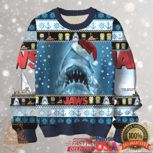 Jaws Da Dum Shark Ugly Christmas Sweater