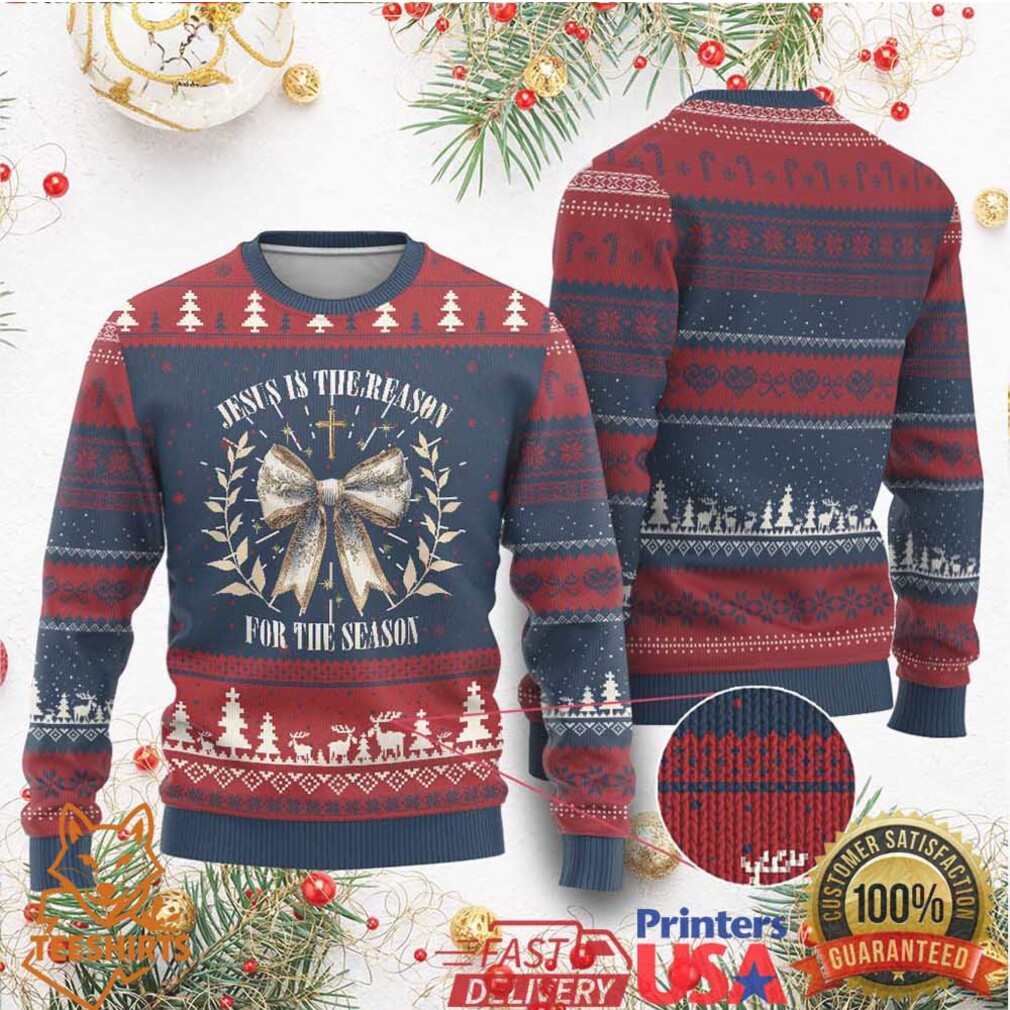 Jesus is the Reason Ugly Christmas Sweater Xmas Jesus Lover Religious Christmas Coquette Bow Jesus is the Reason Ugly Christmas Sweater Xmas Jesus Lover Religious Christmas Coquette Bow
