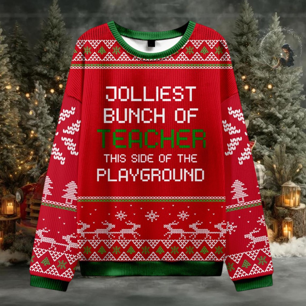 Jolliest Bunch Of Teacher In This Side Of The Playground Teacher Ugly Knit Sweatshirt Jolliest Bunch Of Teacher In This Side Of The Playground Teacher Ugly Knit Sweatshirt