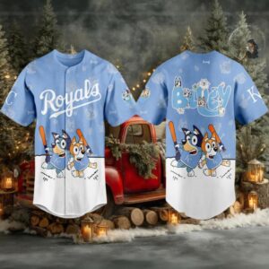 Kansas City Royals 2025 Bluey MLB Game Night Christmas Baseball Jersey