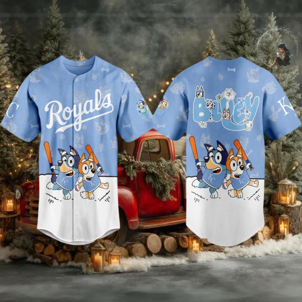 Kansas City Royals 2025 Bluey MLB Game Night Christmas Baseball Jersey Kansas City Royals 2025 Bluey MLB Game Night Christmas Baseball Jersey