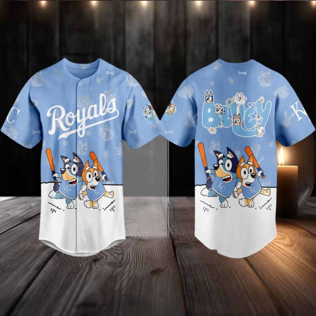 Kansas City Royals 2025 Bluey MLB Game Night Christmas Baseball Jersey Kansas City Royals 2025 Bluey MLB Game Night Christmas Baseball Jersey