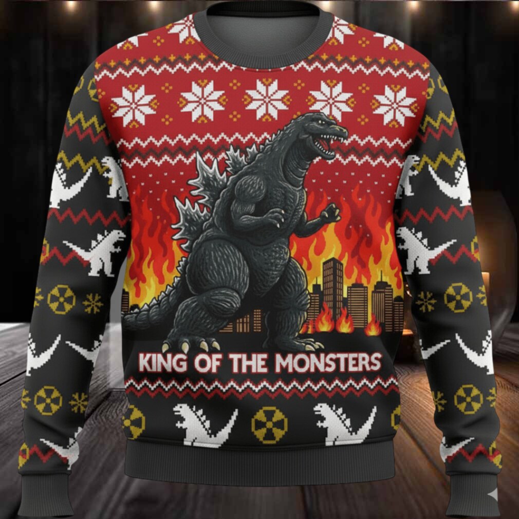 King Of Monster Christmas Knitted Ugly Sweater King Of Monster Christmas Knitted Ugly Sweater